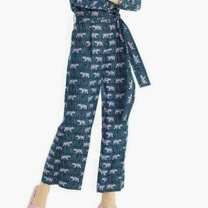 J.Crew 100% Silk Tiger Print Midi Skirt Size 8 Tall Jungle Print